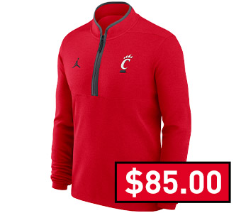 Mens Cincinnati Bearcats Red Nike Victory Qtr Zip Pullover