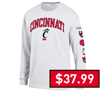 Mens Cincinnati Bearcats White Champion Evolution Tee